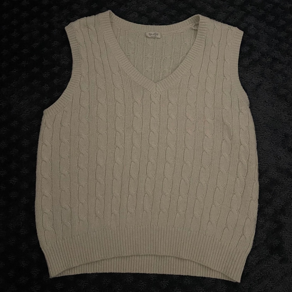 John Galt White Marlena Sweater Vest